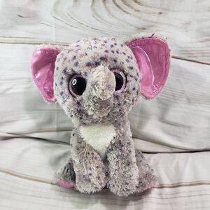 TY Beanie Boos Specks Elephant 9 Inch Plush Stuffed Animal 2015 Pink Eyes